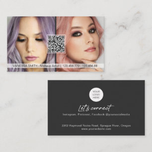 QR Code Photo business cards for makeup artist