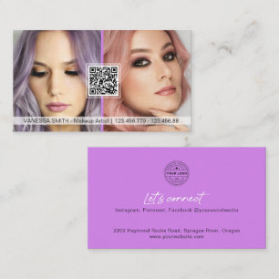 QR Code Photo business cards for makeup artist