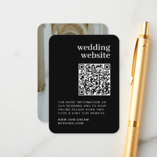 QR Code Photo Minimalist RSVP Wedding Website Enclosure Card