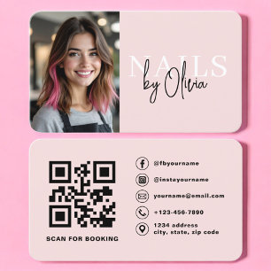 QR Code Photo Nail Specialist Business Card