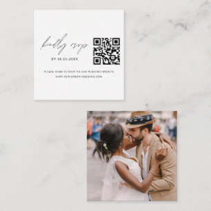 QR Code Photo RSVP Wedding Website Minimalist Enclosure Card