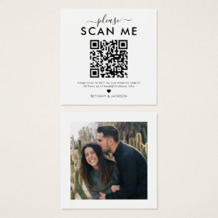 QR Code Photo Wedding RSVP Card