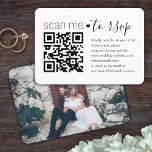 QR Code & Photo Wedding Website Simple Enclosure RSVP Card<br><div class="desc">Share one of your engagement or wedding photos and simplify RSVP responses with chic modern QR Code enclosure cards. Picture and all text are simple to customize, including wording that reads "scan me to rsvp". To make your own QR code using the generator, simply type the website URL into the...</div>