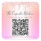 QR Code Pink Rose Glitter Drips Rainbow Ombre Name