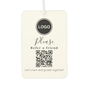 QR Code Please Refer a friend Air Freshener