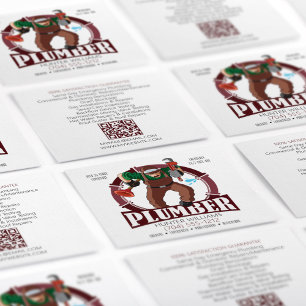 QR Code Plumber Contractor Tools Plumbing Square Business Card