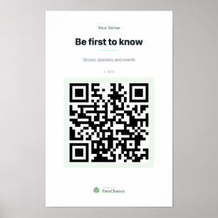 QR Code Poster for Restaurants and Shops, 11x17