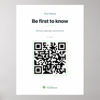 QR Code Poster for Restaurants and Shops, 18x24