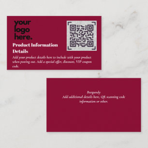 QR Code Product Packaging Warranty Details Coupon Enclosure Card
