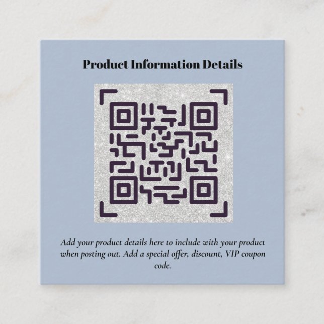 QR Code Product Packaging Warranty Details Coupon Enclosure Card (Front)