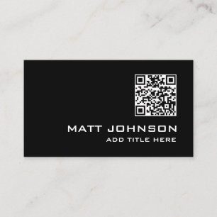 QR Code Professional Carte de visite noir moderne