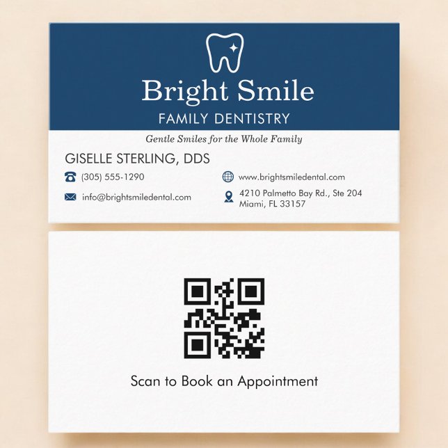 QR Code Professional Dental Office Dentistry Business Card (Creator Uploaded)