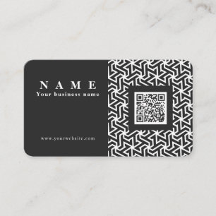 QR code professional elegant black mesh Business C Card