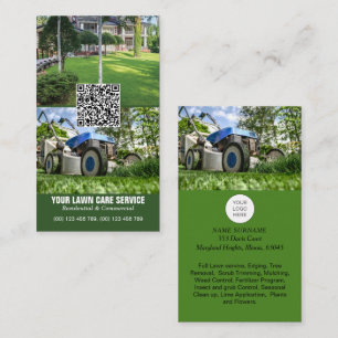 QR code professional lawncare Business Card