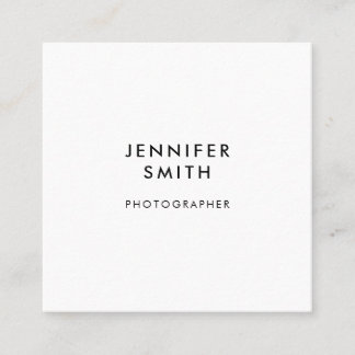 QR Code Professional Minimal White Square Business Card
