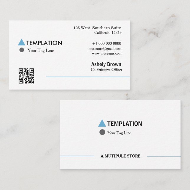 QR Code Professional Modern Business Card (Front/Back)