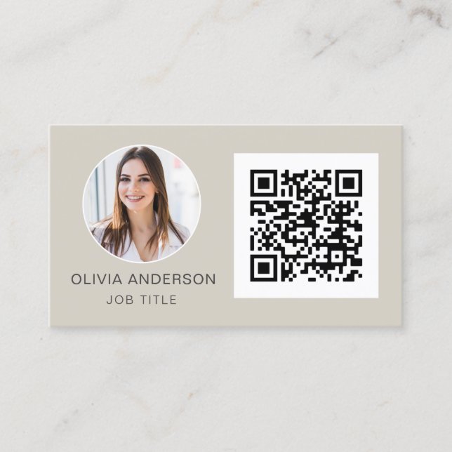 QR Code Professional Photo Terra Cotta Earth Tone  Business Card (Front)