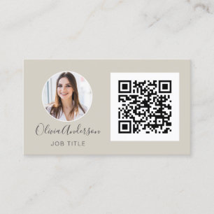 QR Code Professional Photo Terracotta Natural  Bus Business Card