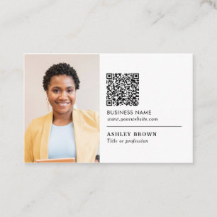 QR code professional simple logo realtor photo Bus Business Card