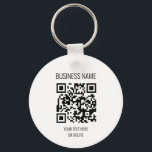 QR Code Professional White Business Name Circle Keychain<br><div class="desc">QR Code Professional White Business Name Circle keychain</div>