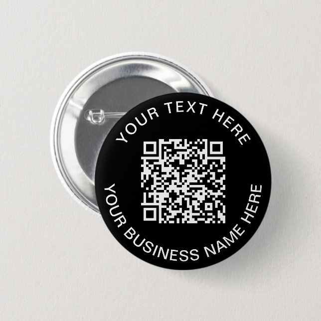 QR Code Promotional Black 2 Inch Round Button (Front & Back)