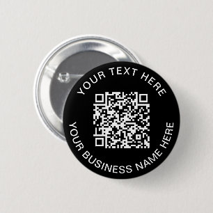 QR Code Promotional Black 2 Inch Round Button