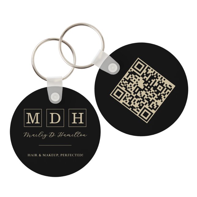 QR Code Promotional Business Name Keychain (Creator Uploaded)