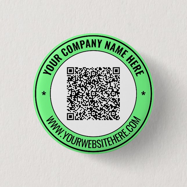 QR Code Promotional Button Example Custom Text (Front)