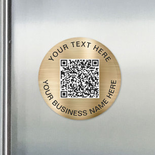 QR Code Promotional Gold Magnet
