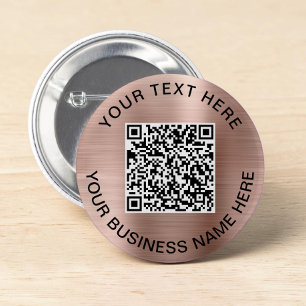 QR Code Promotional Rose Gold 2 Inch Round Button