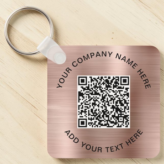 QR Code Promotional Rose Gold Keychain (QR Code Promotional Rose Gold Keychain)