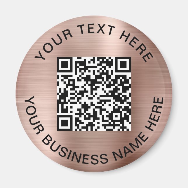 QR Code Promotional Rose Gold Magnet (Front)