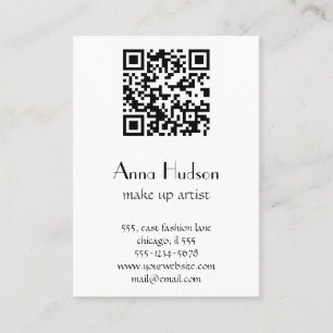 QR Code, Quick Response Code, Black and White Business Card