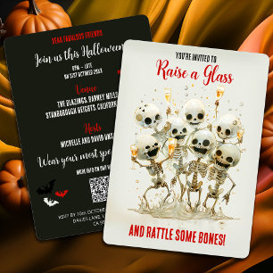 QR Code Rattle Some Bones! Halloween Invitation