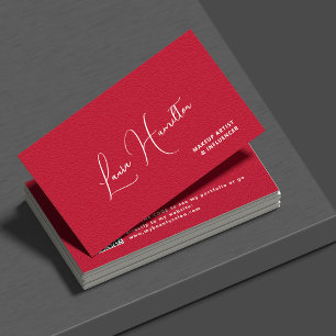 QR code red modern beauty influencer Business Card