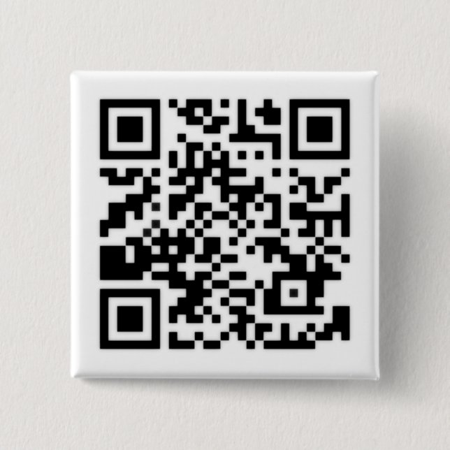 Qr Code RickRoll Gif 2 Inch Square Button (Front)