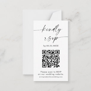 QR Code RSVP Card Modern Minimalist Wedding RSVP