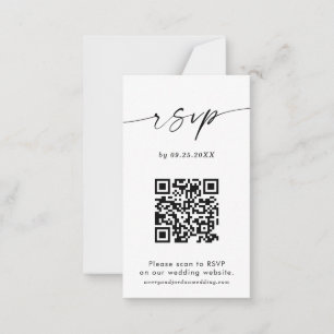 QR Code RSVP Card Modern Minimalist Wedding RSVP