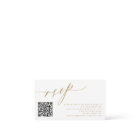 QR code RSVP modern gold photo wedding website