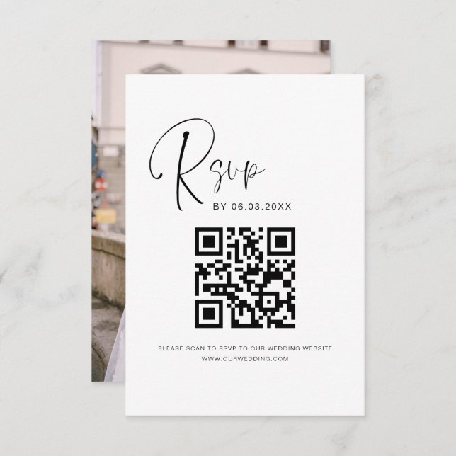 QR Code RSVP Site Mariage Élégant (Devant / Derrière)