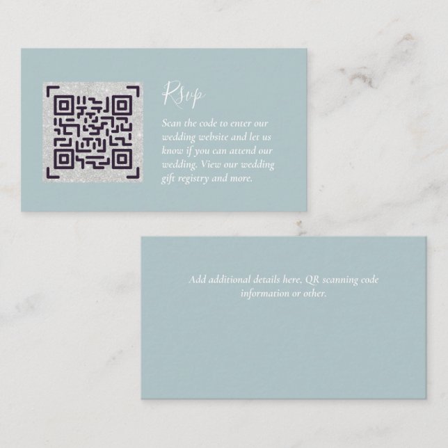 QR CODE RSVP Wedding Details Accommodation Gifts Enclosure Card (Front/Back)