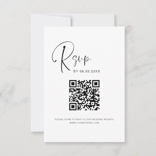QR Code RSVP Wedding Website Elegant (Front)