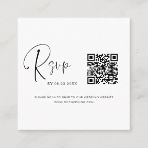 QR Code RSVP Wedding Website Enclosure Card