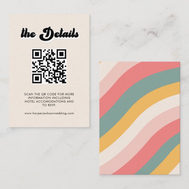 QR Code RSVP Wedding Website Enclosure Card (Front/Back)