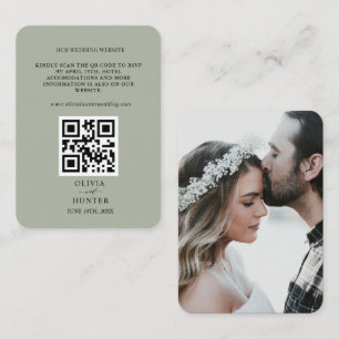 QR Code RSVP Wedding Website Enclosure Card