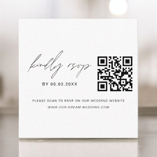 QR Code RSVP Wedding Website Minimalist Enclosure Card