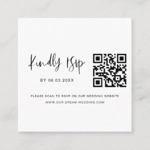 QR Code RSVP Wedding Website Minimalist Enclosure Card