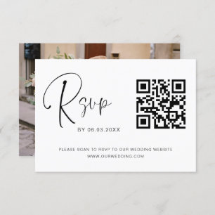 QR Code RSVP Wedding Website Photo Elegant