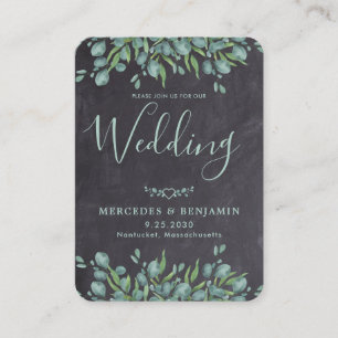 QR Code Rustic Eucalyptus Wedding Invitation