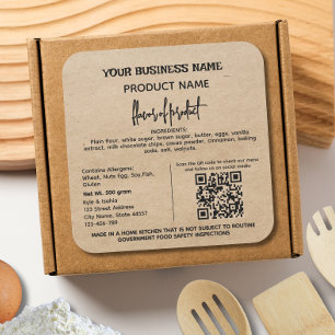 QR Code Rustic Texas Cottage Law étiquette aliment